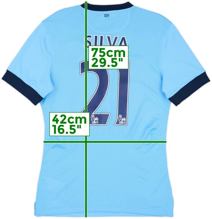 2014-15 Manchester City Authentic Home Shirt Silva #21 - 9/10 - (M)