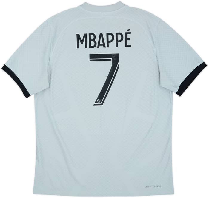 Camiseta auténtica de visitante del Paris Saint-Germain 2022-23 Mbappe #7 - 9/10 - (L)