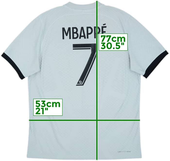 Camiseta auténtica de visitante del Paris Saint-Germain 2022-23 Mbappe #7 - 9/10 - (L)