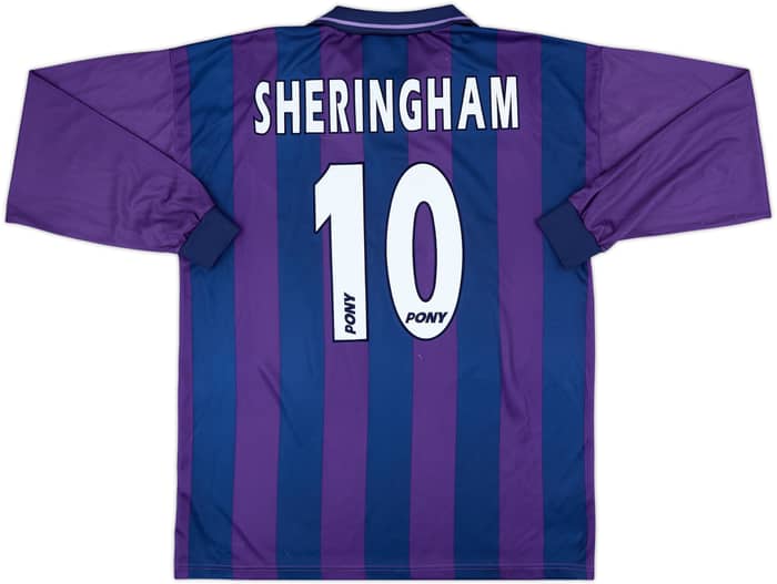 1995-97 Tottenham Away L/S Shirt Sheringham #10 - 8/10 - (L)