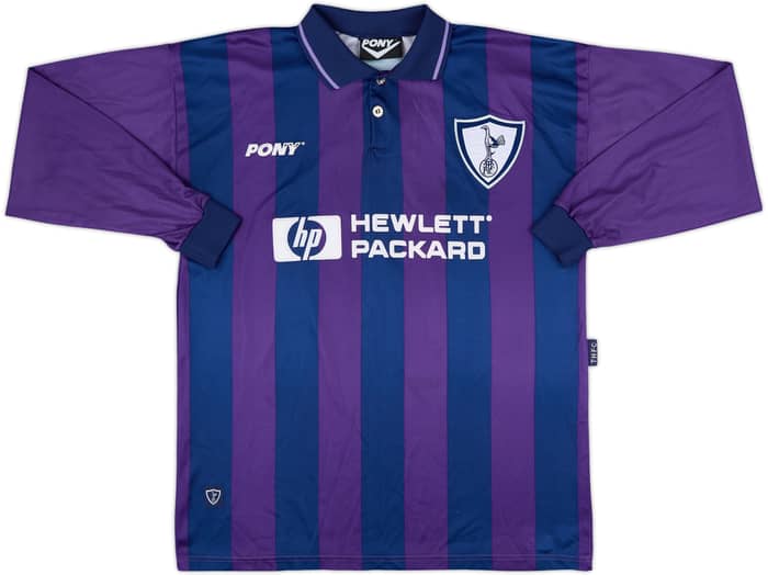 1995-97 Tottenham Away L/S Shirt Sheringham #10 - 8/10 - (L)