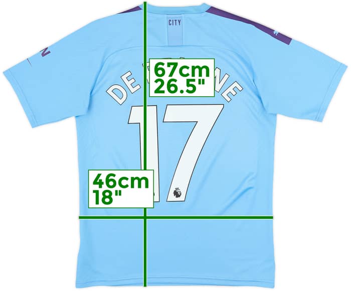 2019-20 Manchester City Home Shirt De Bruyne #17 - 9/10 - (S)