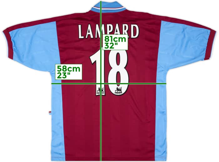 1997-98 West Ham Home Shirt Lampard #18 - 10/10 - (L)