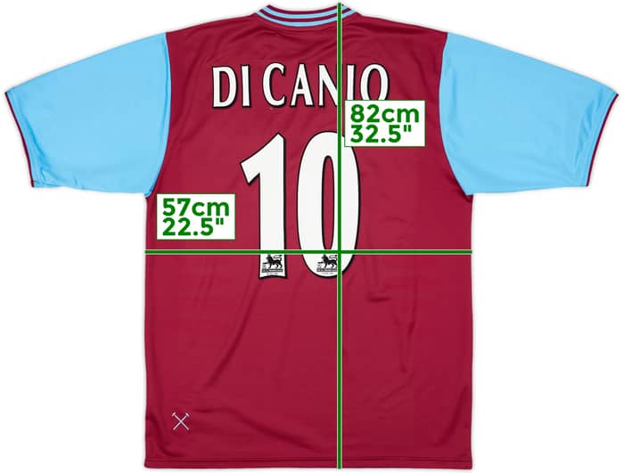 2001-03 West Ham Home Shirt Di Canio #10 - 9/10 - (L)