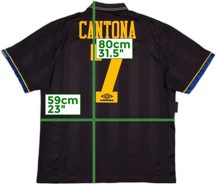 1993-95 Manchester United Away Shirt Cantona #7 - 7/10 - (XL)