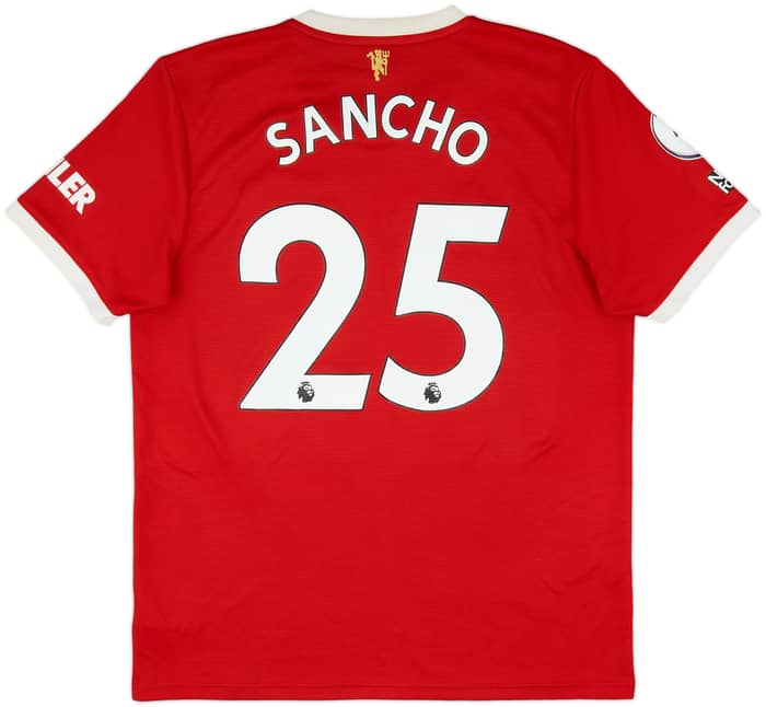 2021-22 Manchester United Home Shirt Sancho #25 - 9/10 - (L)