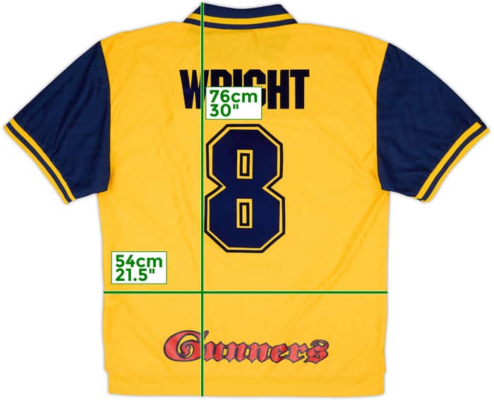 1996-97 Arsenal Away Shirt Wright #8 - 8/10 - (XL)