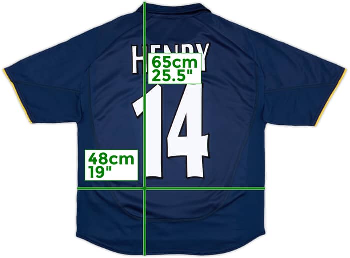 2000-02 Arsenal European Shirt Henry #14 - 9/10 - (XL.Boys)