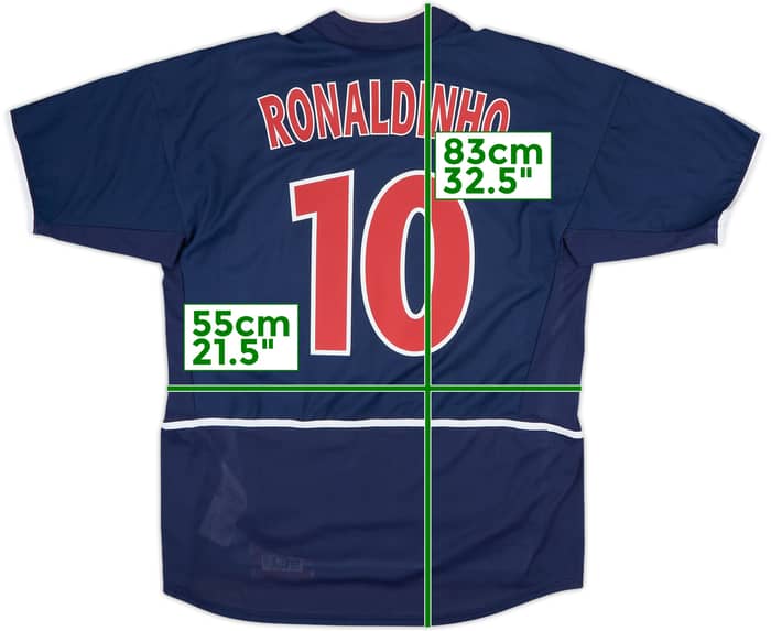 2002-03 Paris Saint-Germain Player Issue Home Shirt Ronaldinho #10 - 10/10 - (L)