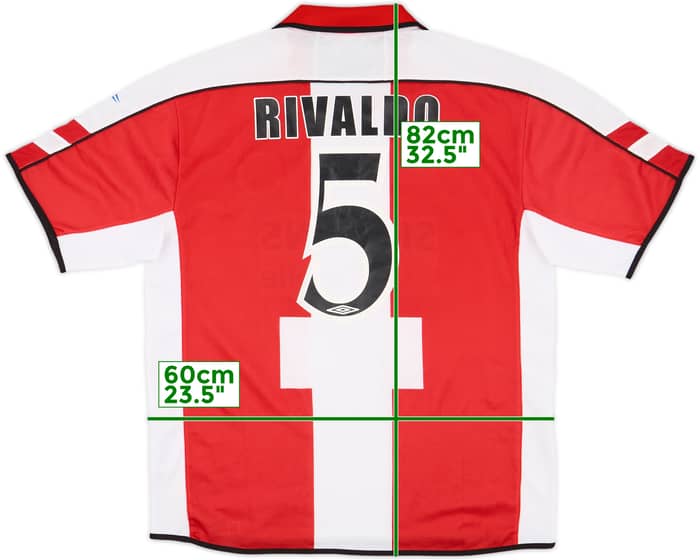 2003-04 Olympiakos Home Shirt Rivaldo #5 - 8/10 - (L)