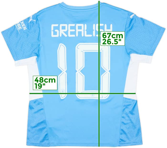 2021-22 Manchester City Home Shirt Grealish #10 - 9/10 - (Women's L)