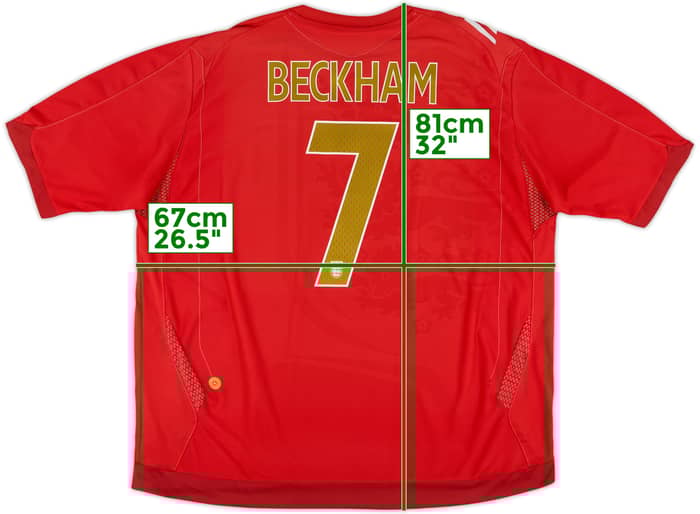 2006-08 England Away Shirt Beckham #7 - 7/10 - (3XL)