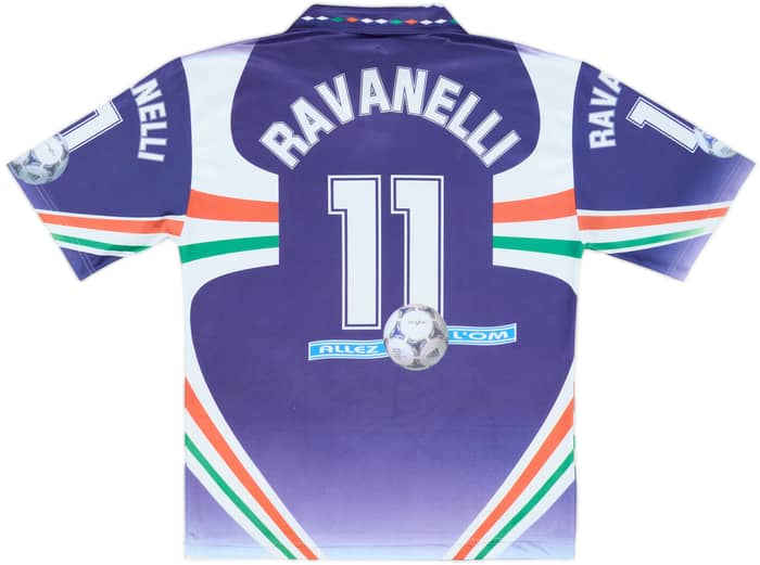 1997-98 Olympique Marseille Graphic Fan Shirt Ravanelli #11 - 9/10 - (XL)