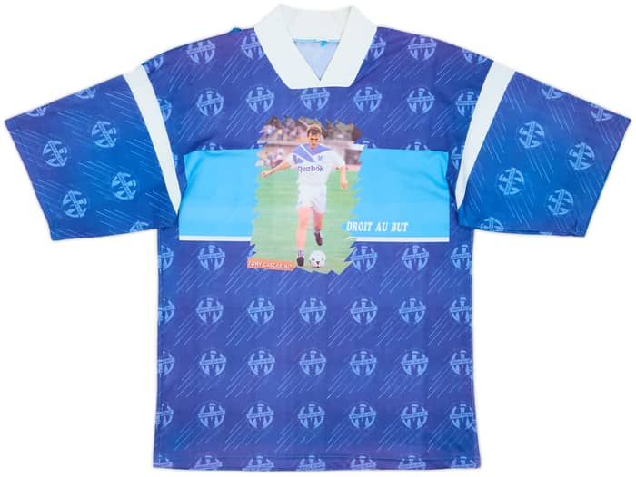 1994-95 Olympique Marseille 'Tony Cascarino' Graphic Fan Shirt #9 - 5/10 - (L)