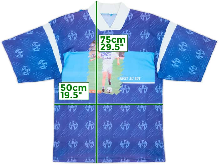 1994-95 Olympique Marseille 'Tony Cascarino' Graphic Fan Shirt #9 - 5/10 - (L)