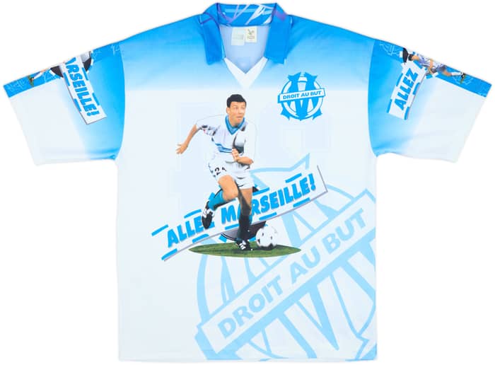 1996-97 Olympique Marseille Graphic Fan Shirt Libbra #24 - 9/10 - (XL)
