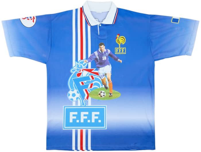 1996 France Graphic Fan Shirt Zidane #10 - 9/10 - (XL)