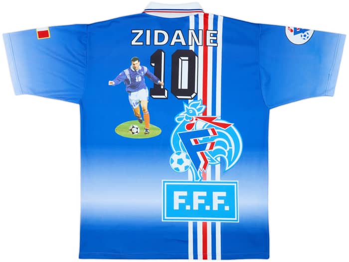 1996 France Graphic Fan Shirt Zidane #10 - 9/10 - (XL)