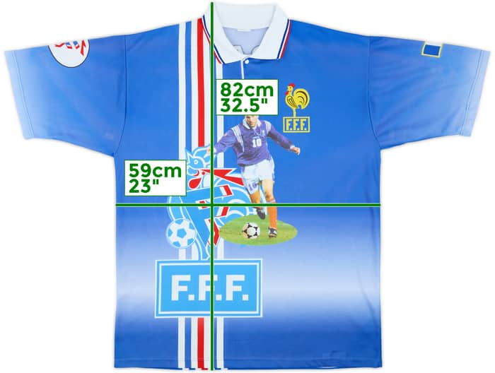 1996 France Graphic Fan Shirt Zidane #10 - 9/10 - (XL)