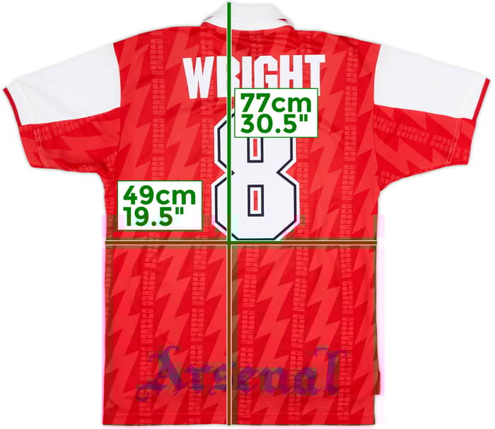 1994-96 Arsenal Home Shirt Wright #8 - 8/10 - (S)