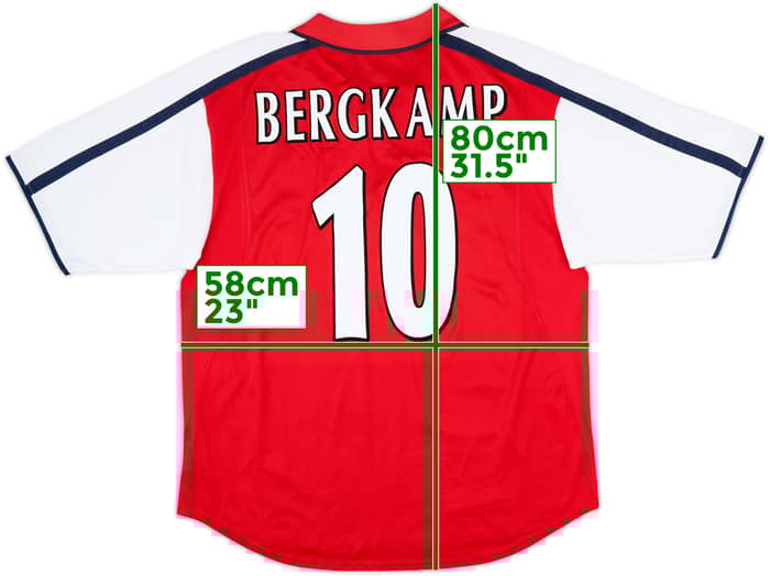 2000-02 Arsenal Home Shirt Bergkamp #10 - 9/10 - (L)