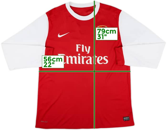 2010-11 Arsenal Home L/S Shirt - 5/10 - (L)