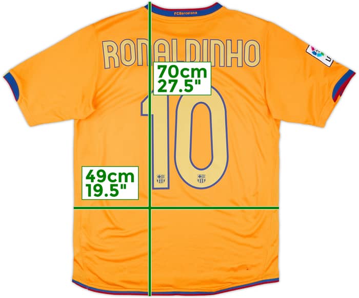 2006-08 Barcelona Away Shirt Ronaldinho #10 - 8/10 - (S)
