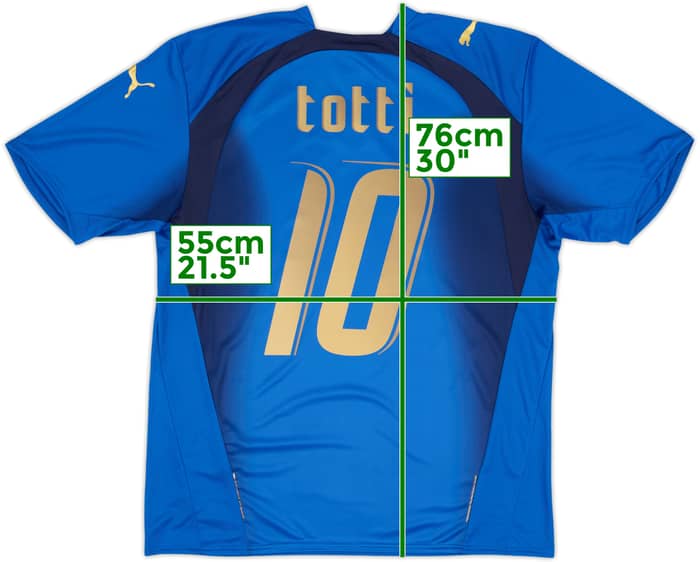 2006 Italy Basic Home Shirt Totti #10 (L)