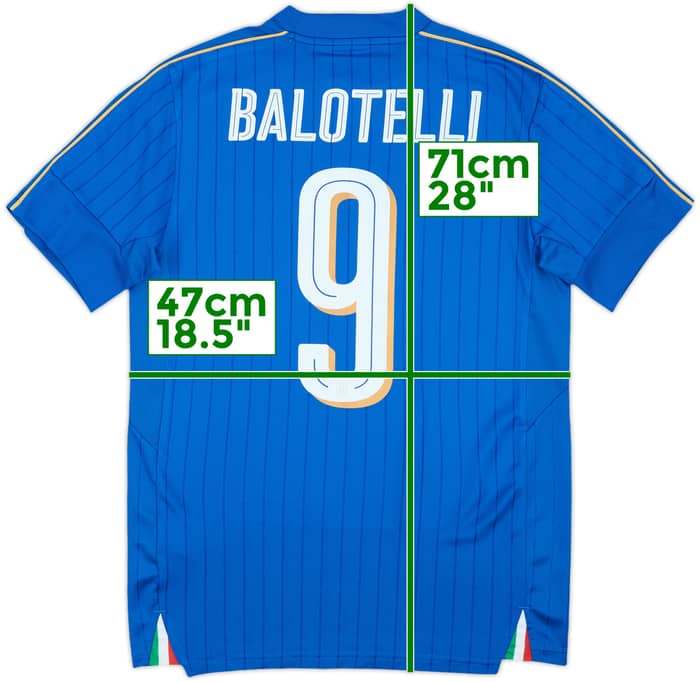 2016-17 Italy Home Shirt Balotelli #9 - 6/10 - (S)