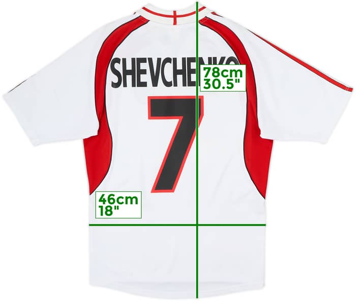 2000-02 AC Milan Away Shirt Shevchenko #7 - 8/10 - (L)