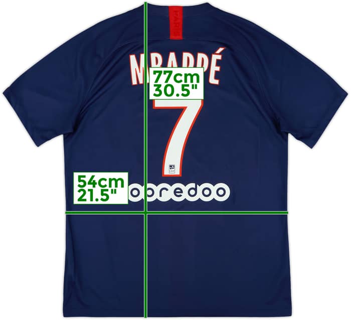 2019-20 Paris Saint-Germain Home Shirt Mbappe #7 - 8/10 - (L)