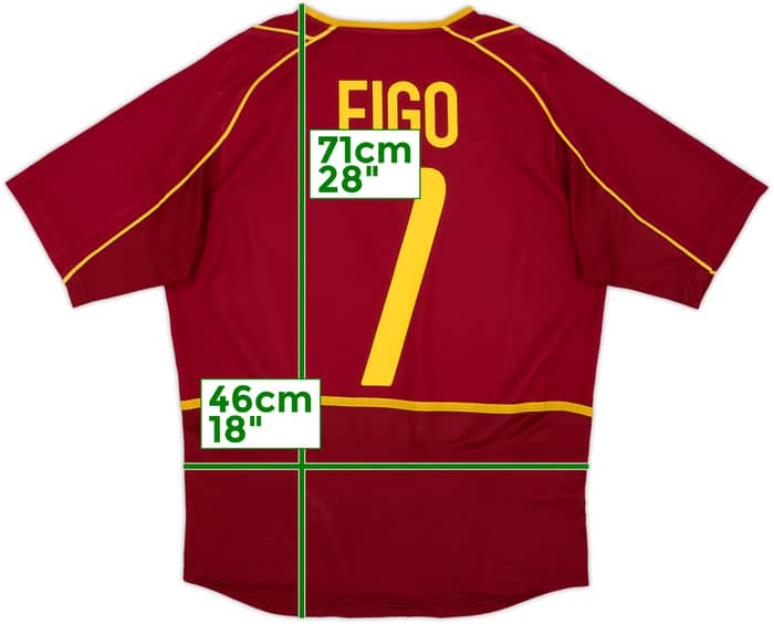 2002-04 Portugal Home Shirt Figo #7 - 8/10 - (S)