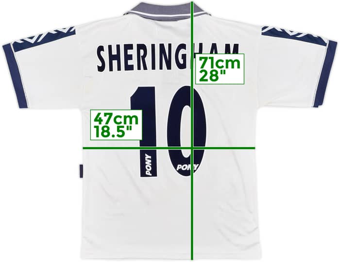 1995-97 Tottenham Home Shirt Sheringham #10 - 8/10 - (S)