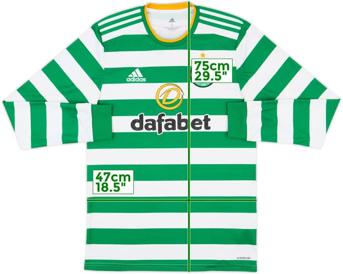 2020-21 Celtic Home L/S Shirt - 6/10 - (S)