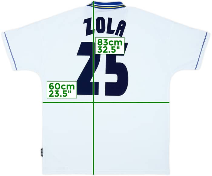 1998-00 Chelsea Away Shirt Zola #25 - 8/10 - (XL)