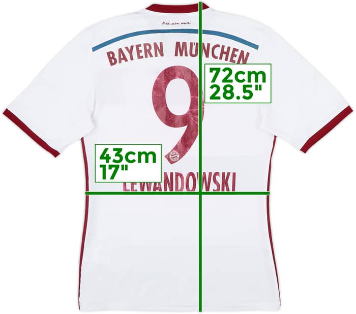 2014-15 Bayern Munich Away Shirt Lewandowski #9 - 5/10 - (S)