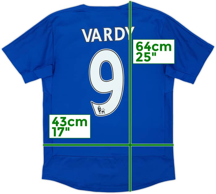 2015-16 Leicester Home Shirt Vardy #9 - 9/10 - (M.Boys)