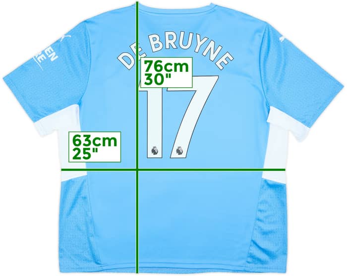 2021-22 Manchester City Home Shirt De Bruyne #17 - 10/10 - (XXL)