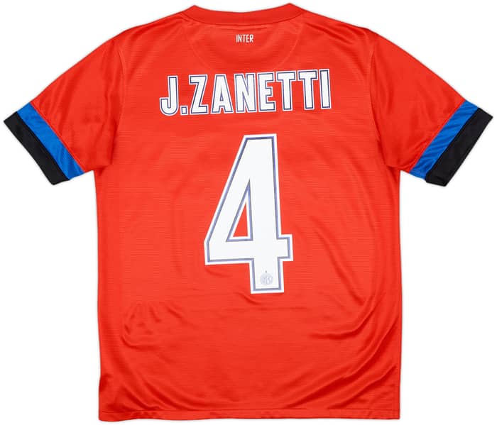2012-13 Inter Milan Away Shirt J. Zanetti #4 - 6/10 - (XL.Boys)