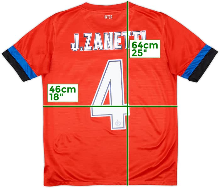 2012-13 Inter Milan Away Shirt J. Zanetti #4 - 6/10 - (XL.Boys)