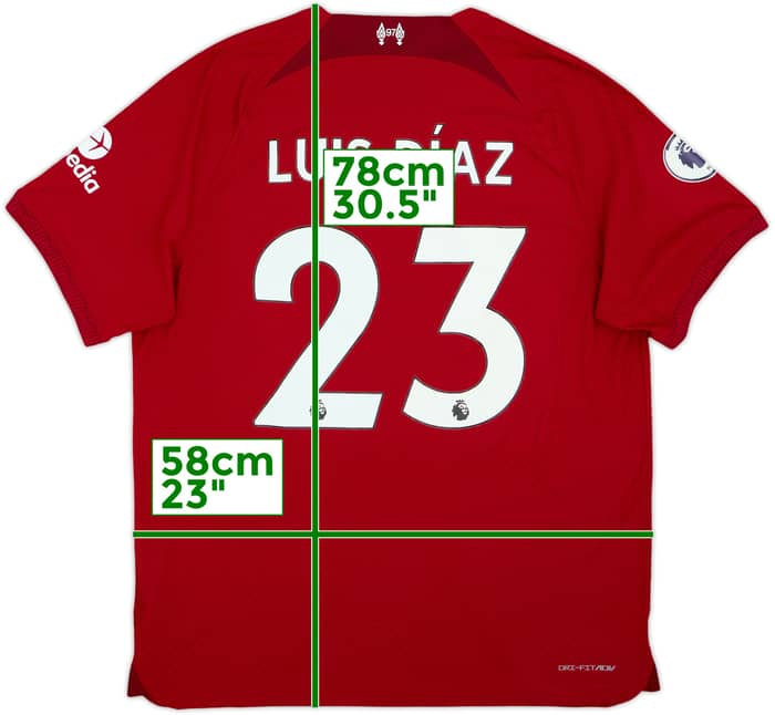 2022-23 Liverpool Authentic Home Shirt Luis Diaz #23 - 8/10 - (XL)