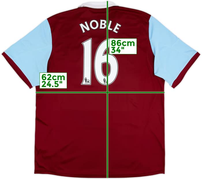 2013-14 West Ham Home Shirt Noble #16 - 7/10 - (3XL)