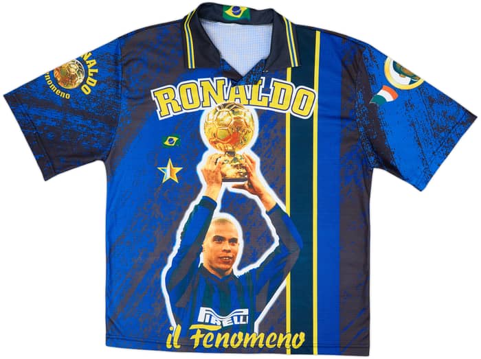 1997-98 Inter Milan Graphic Fan Shirt Ronaldo #10 - 8/10 - (XL)
