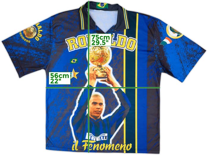1997-98 Inter Milan Graphic Fan Shirt Ronaldo #10 - 8/10 - (XL)