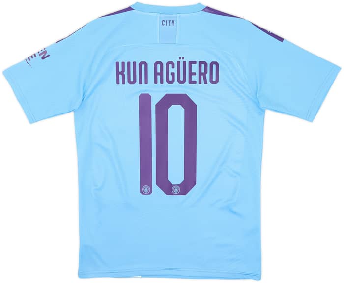 2019-20 Manchester City Home Shirt Kun Aguero #10 - 8/10 - (S)
