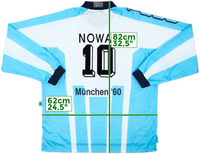 1996-97 1860 Munich Home L/S Shirt Nowak #10 - 9/10 - (XXL)