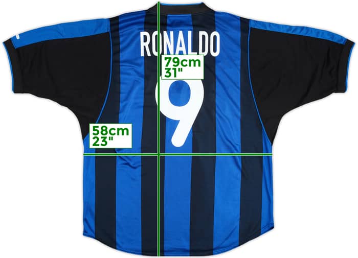 2000-01 Inter Milan Home Shirt Ronaldo #9 - 8/10 - (XL)