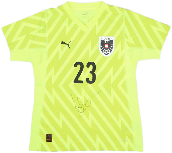 Camiseta de portero de Austria 2024-25 emitida para partido firmada S/S Schonwetter #23