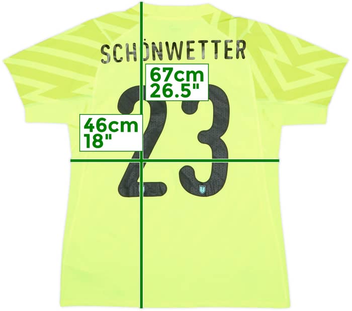 Camiseta de portero de Austria 2024-25 emitida para partido firmada S/S Schonwetter #23