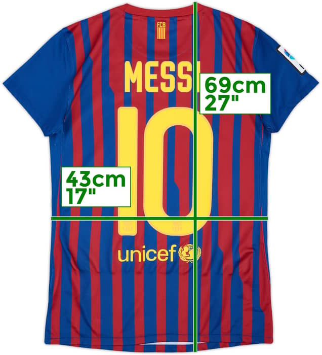 2011-12 Barcelona Home Shirt Messi #10 - 8/10 - (Women's S)